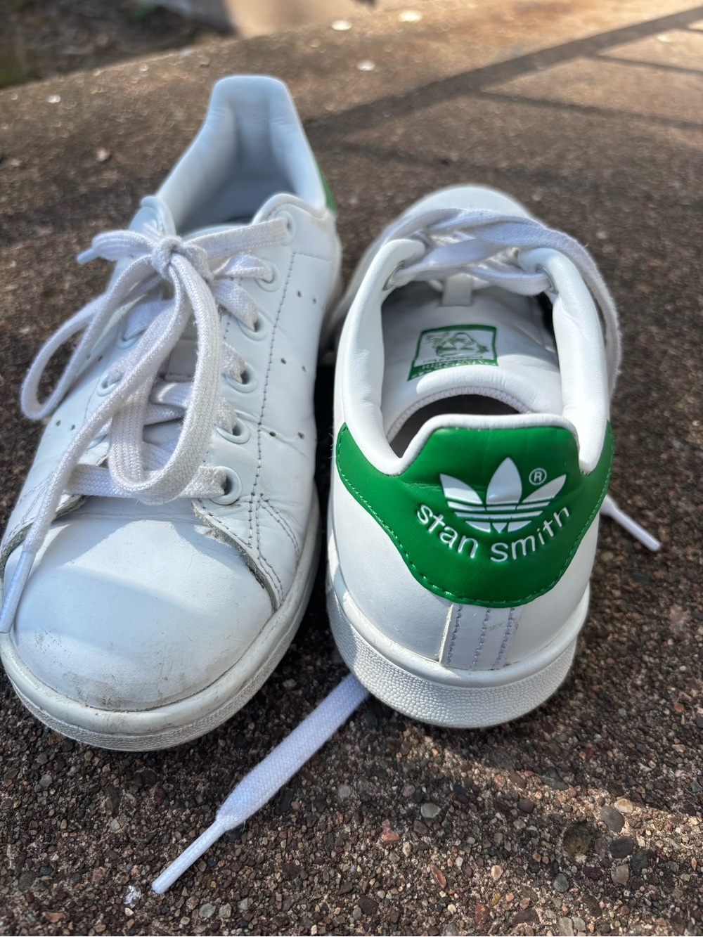 adidas Stan Smith White Sneaker with Green Heel Tab